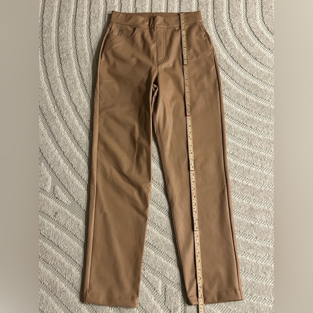NWOT Spanx Slim Straight Faux Leather Pants in Toffee - S - Picture 9 of 10